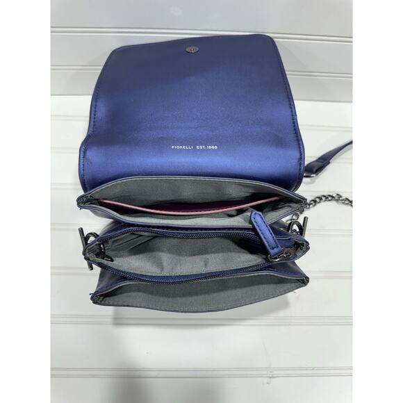 FIORELLI NIGHTTAILS BLUE SMALL FLAPOVER HANDBAG NIGHT SKY SPARKLES ***See Photos - Picture 5 of 5
